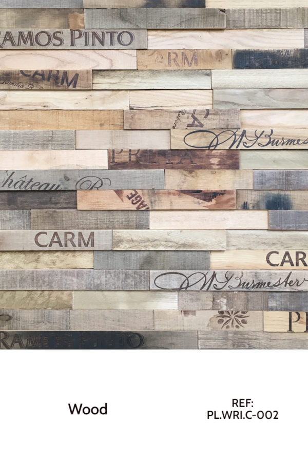 A natural wood accent design, made by simple wood planks with a laser engraved theme. The theme is customizable, and we can create different engravings for each.