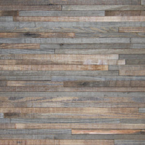 A wood panel, made from horizontally laid wood strips. Each strip is slightly different than the other, as some have darker tonalities.